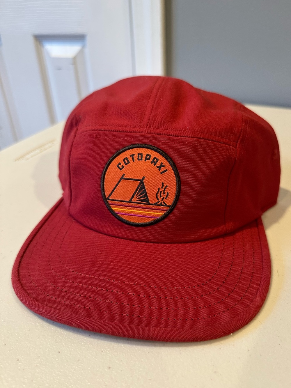 Cotopaxi Camp Life 5-Panel Hat in Maroon